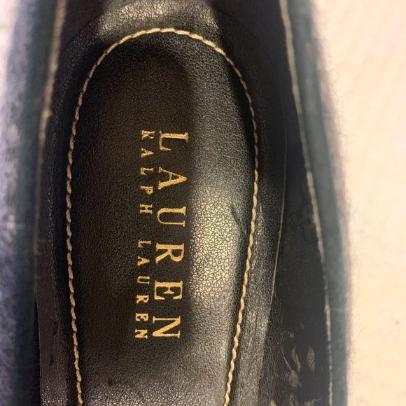 Ralph Lauren Kitten Heels Pumps Holiday Showe Grey Flannel Sz 6.5 - Picture 6 of 9